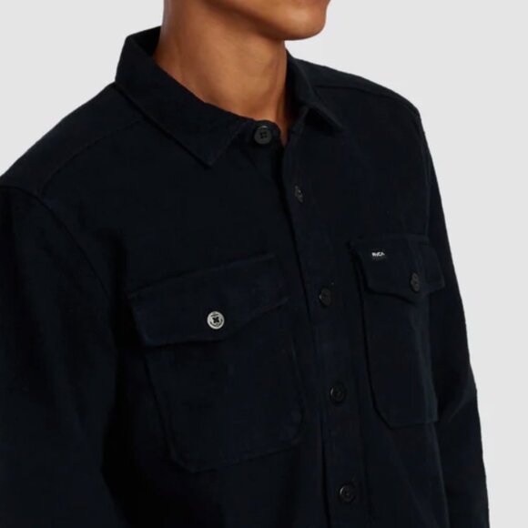 RVCA Premium Thick NAVY NAUTICAL FLANNEL SHIRT / SHACKET - Picture 4 of 5